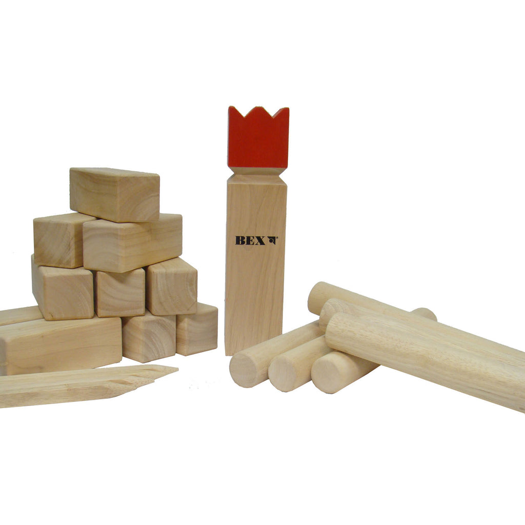 Kubb Original Rubberwood mit Red King