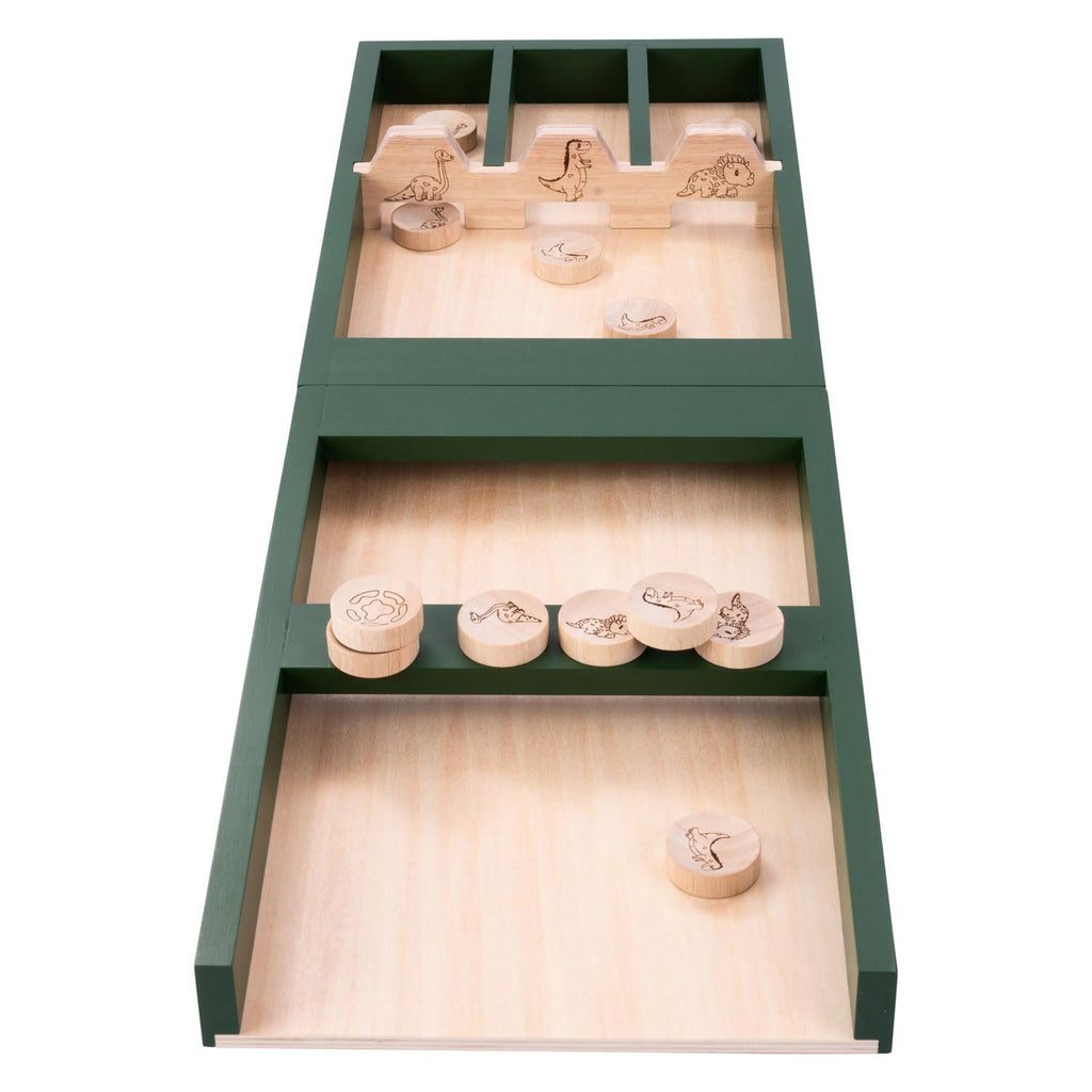 Shuffleboard-Spielbrett aus Holz für Kinder, Dino-Motiv, 80 cm