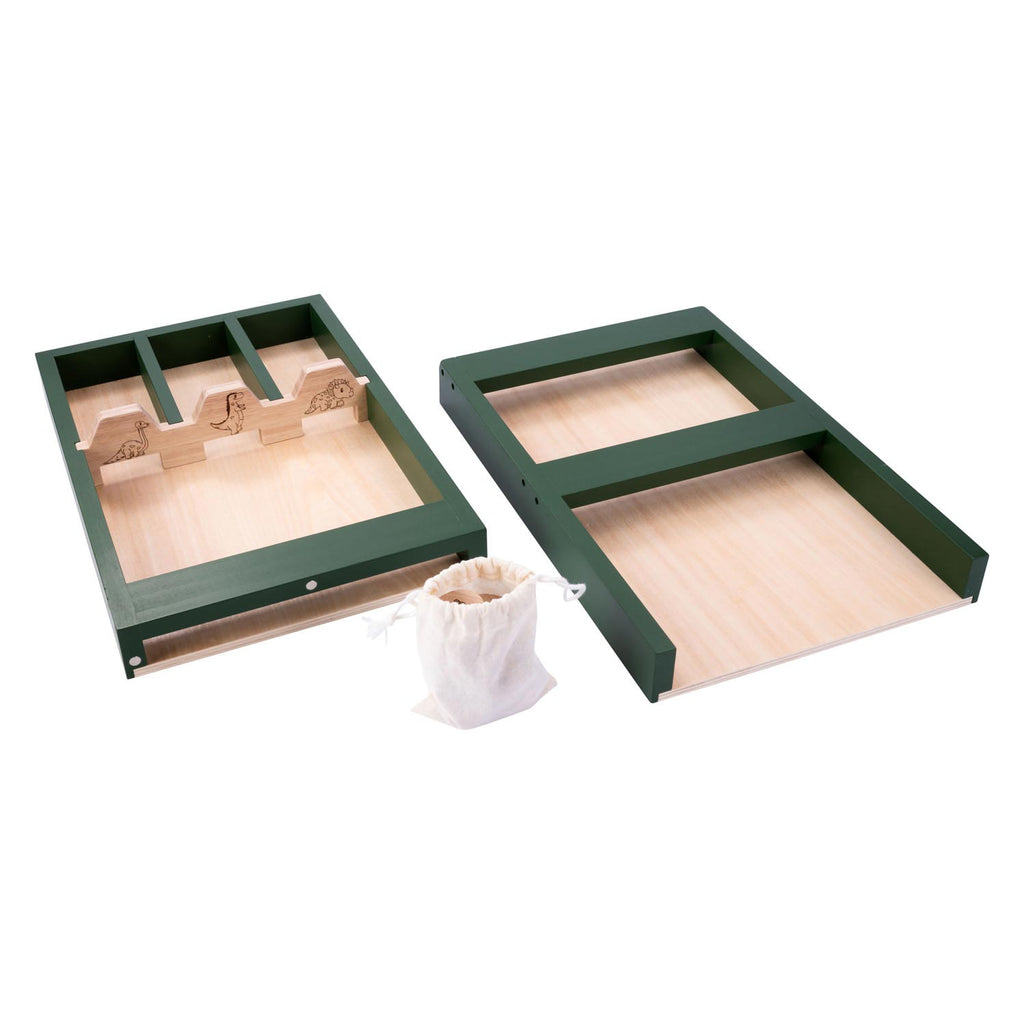 Shuffleboard-Spielbrett aus Holz für Kinder, Dino-Motiv, 80 cm