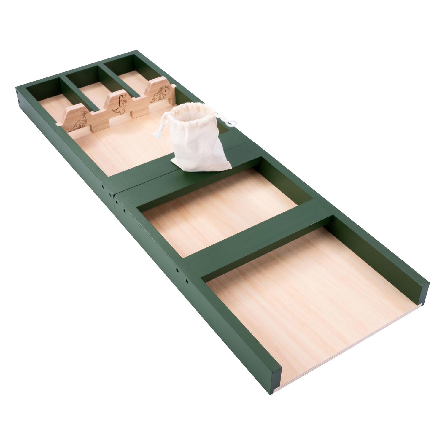 Shuffleboard-Spielbrett aus Holz für Kinder, Dino-Motiv, 80 cm
