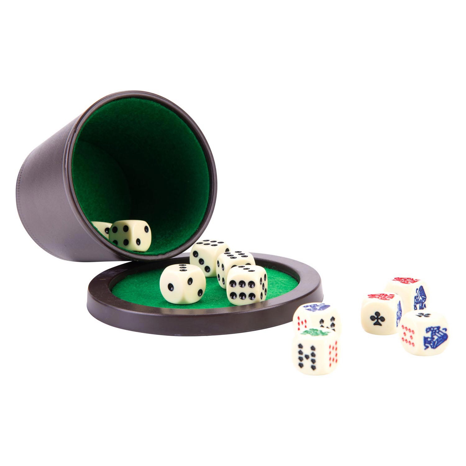 Pokerbecher mit Deckel und Würfeln