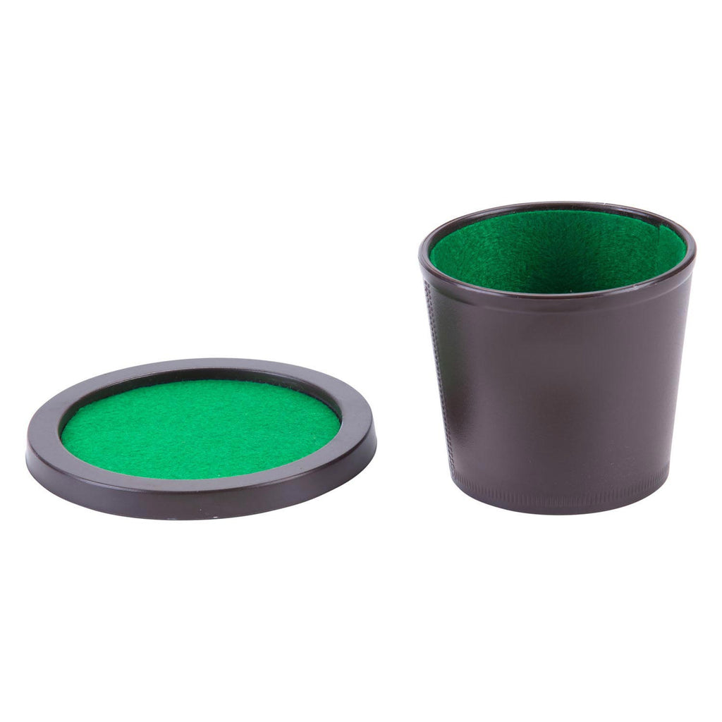 Pokerbecher mit Deckel und Würfeln