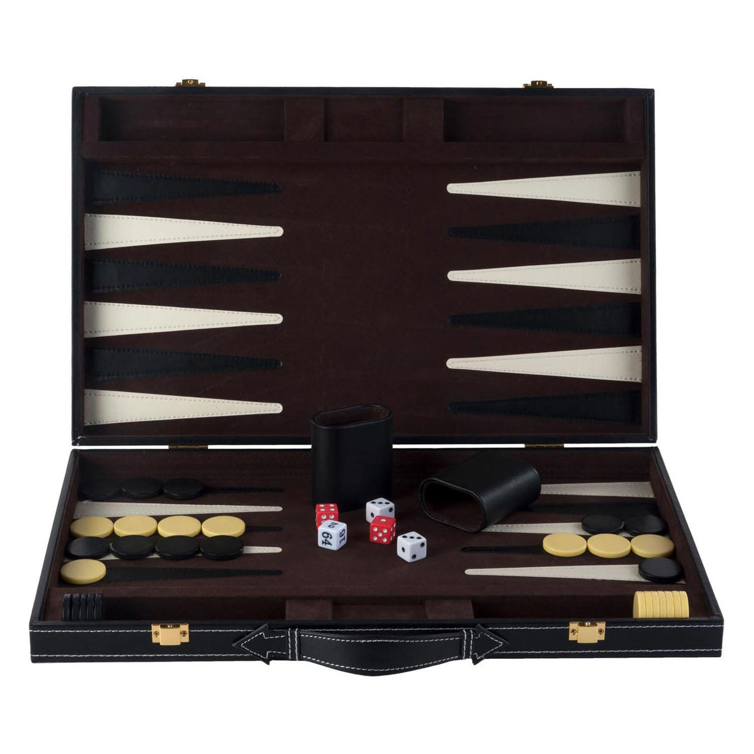 Backgammon 18, ein klassisches Brettspiel aus Braun und Elfenbein