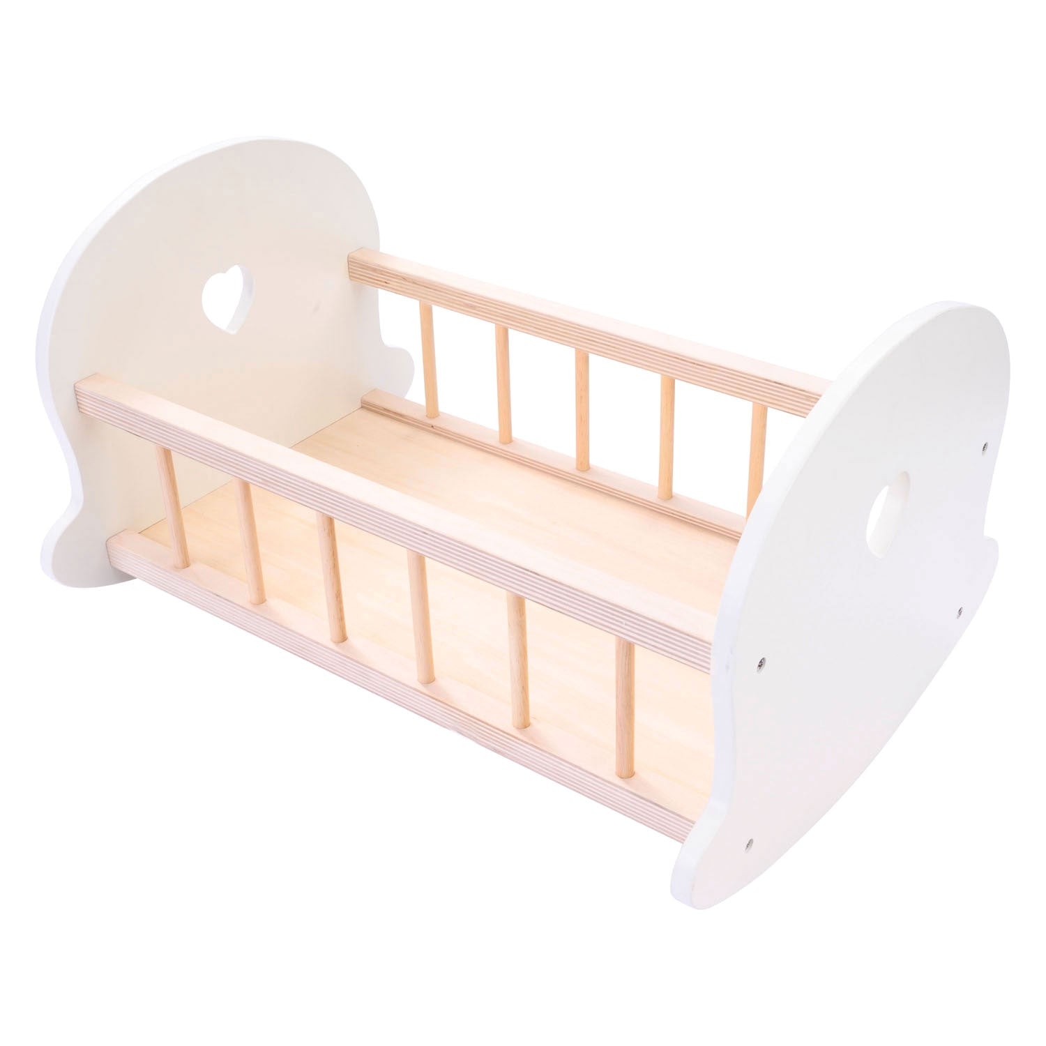 Longfield poppenbedje schommelwieg, roze wit