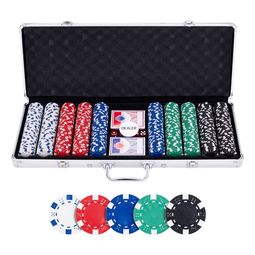 Longfield pokerset in zilveren koffer - 500 chips 11,5gr.