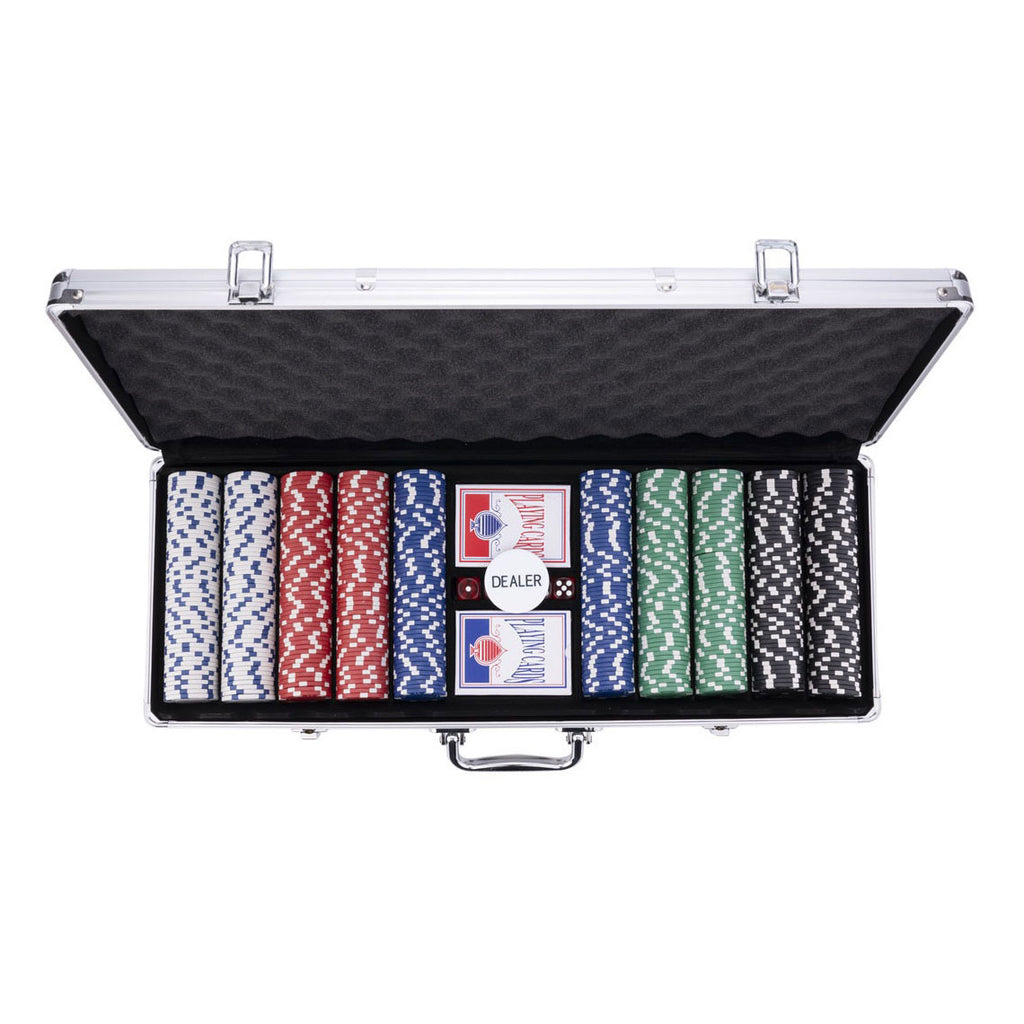 Longfield pokerset in zilveren koffer - 500 chips 11,5gr.