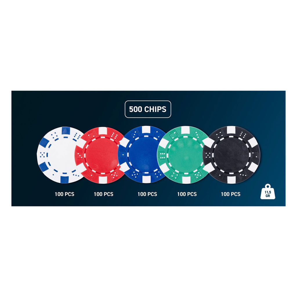 Longfield pokerset in zilveren koffer - 500 chips 11,5gr.