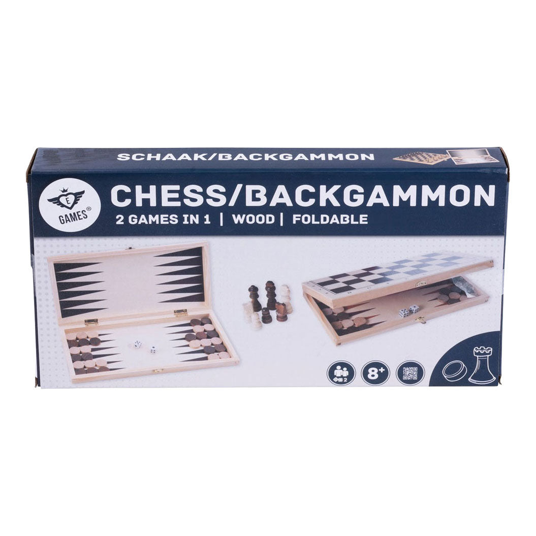 Longfield Schach- und Backgammon-Holzkasten 30x16x4 cm