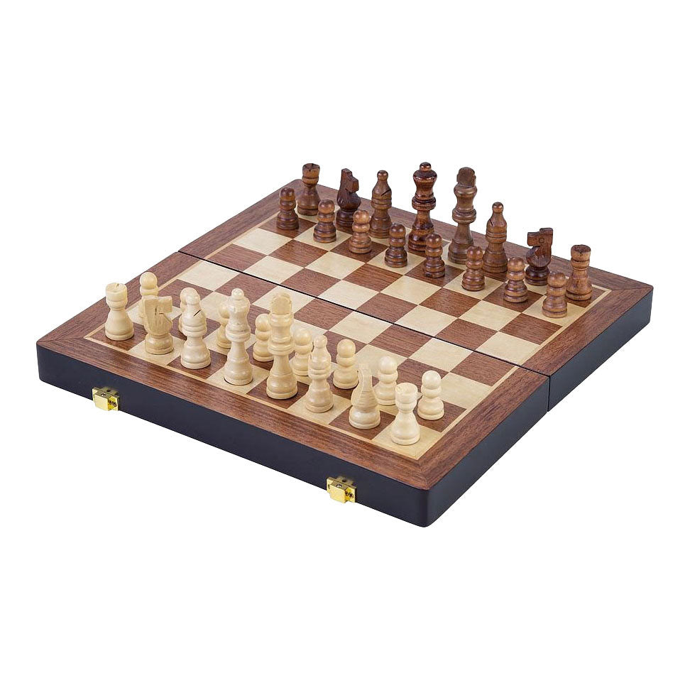 Engelhart essenhouten schaakspel opklapbaar - 38,5x38,5x5,8cm
