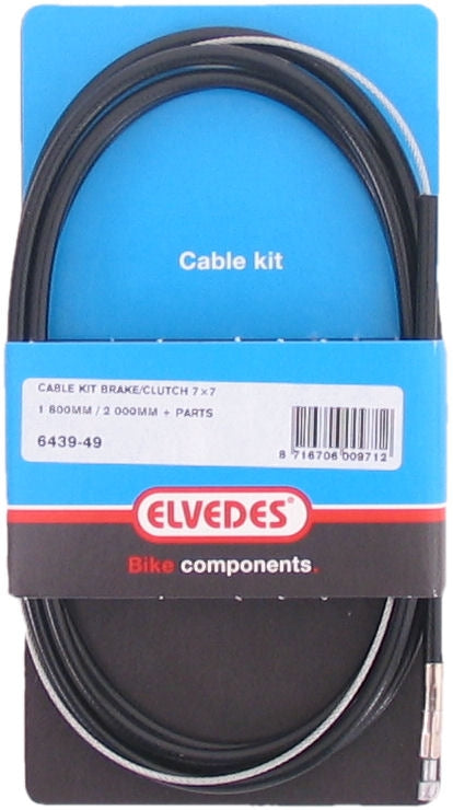 Elvedes koppelingskabel remkabel extra flexibel 1800 2250mm v-nippel - 2 meter (op kaart)
