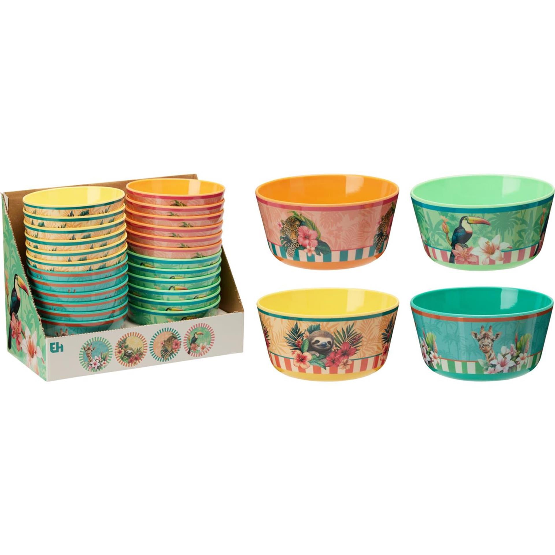 Excellent houseware schaal melamine ø14xh7cm tropisch