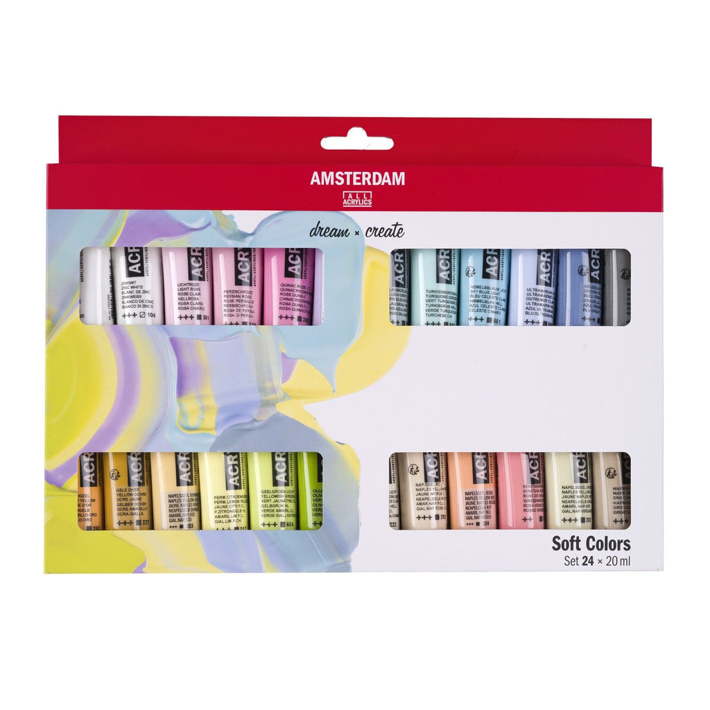 Amsterdam All Acrylics Amsterdam • Standard-Serie Acrylfarbe, sanfte Farben, Set 24 x 20 ml