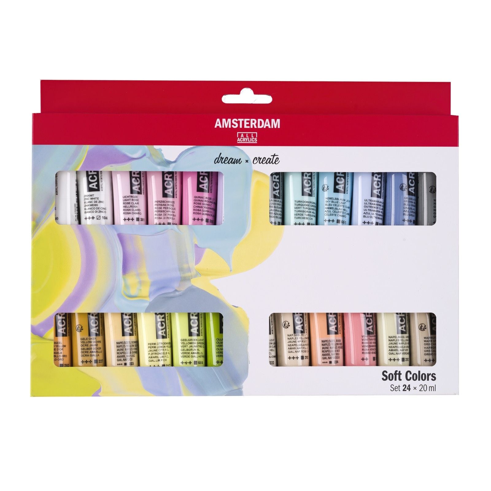 Amsterdam All Acrylics Amsterdam • Standard-Serie Acrylfarbe, sanfte Farben, Set 24 x 20 ml