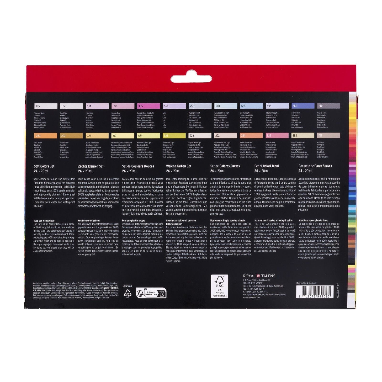 Amsterdam All Acrylics Amsterdam • Standard-Serie Acrylfarbe, sanfte Farben, Set 24 x 20 ml