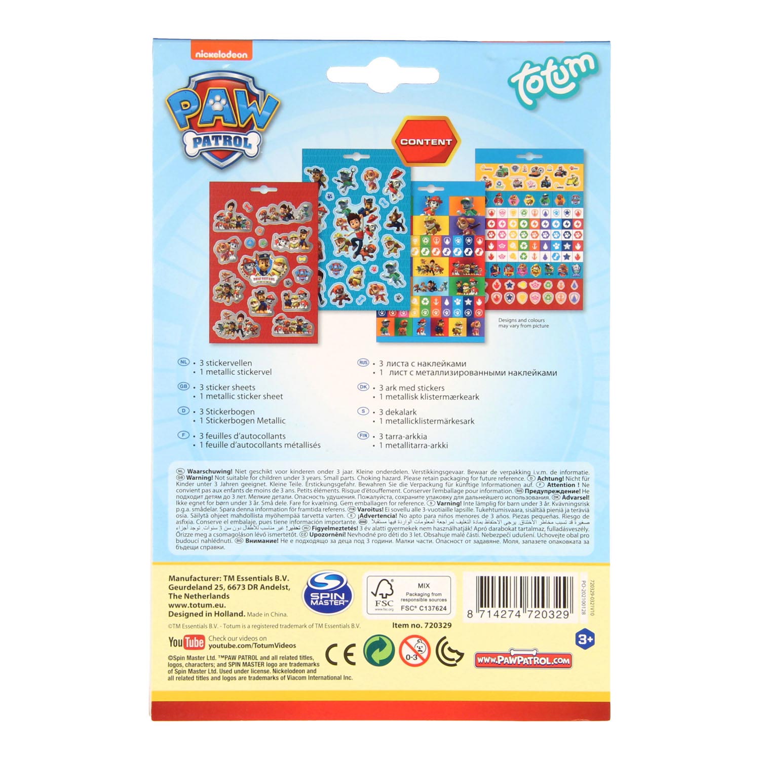 Totum Paw Patrol Stickervel, 4.