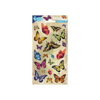 Totum stickervel glitter - vlinders