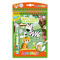 Totum junior magisch water kleurboekje wildlife wilde dieren - aqua magic herbruikbaar tekenboekje 16 x 21 cm peuter educatief speelgoed junior