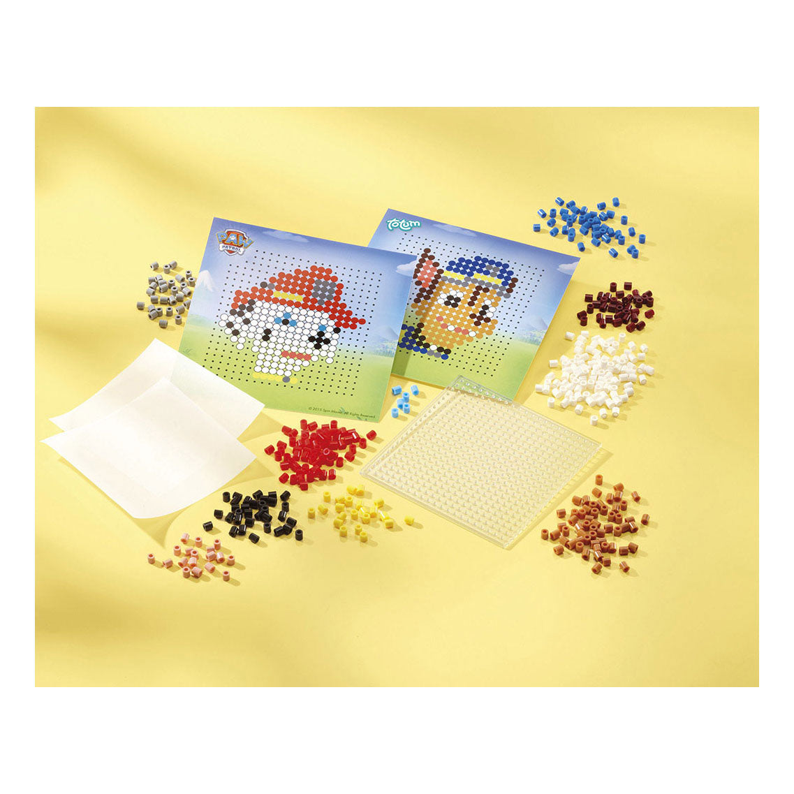 Totum 3-in-1 Paw Patrol Bügelbild-, Gipsabguss- und Pixelkunst-Bastelset