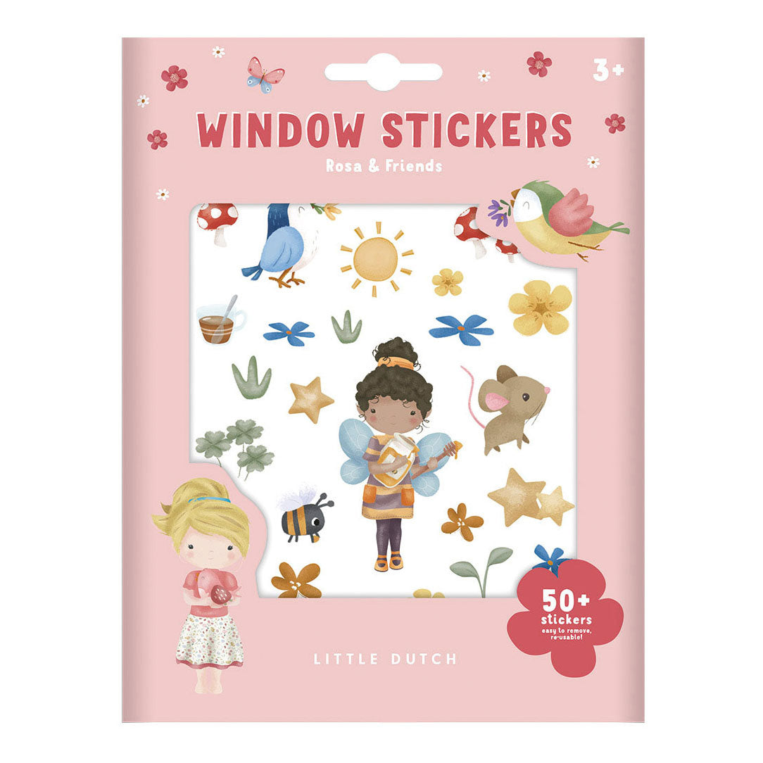 Little dutch raamstickers rosa friends