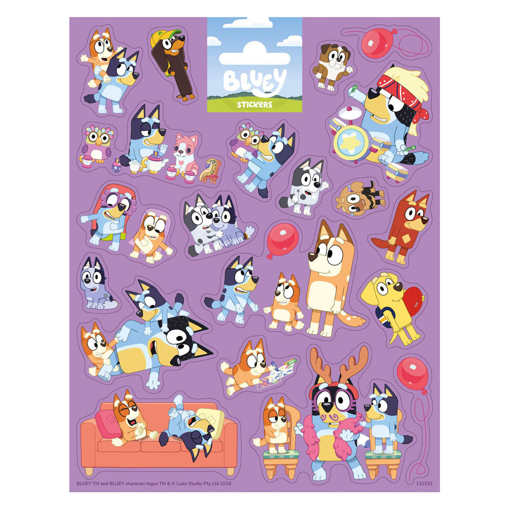 Stickervel groot bluey