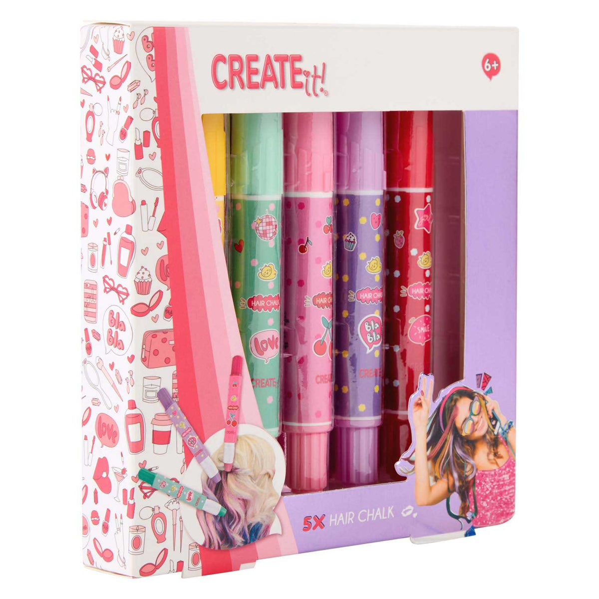 Create it! - haarkrijt pennen, 5 st.