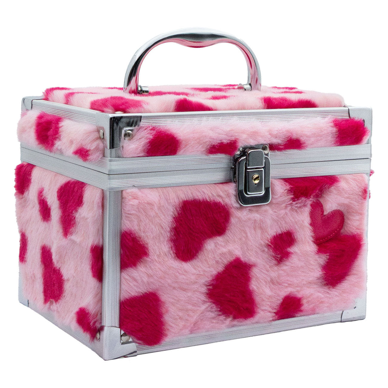 Kreiere es! Herzförmiges Make-up-Etui mit flauschigen Herzen