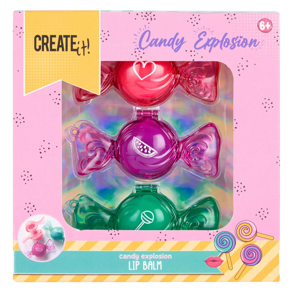 Create It! Süßigkeiten-Lippenbalsam-Toffee-Box, 3 Stück.