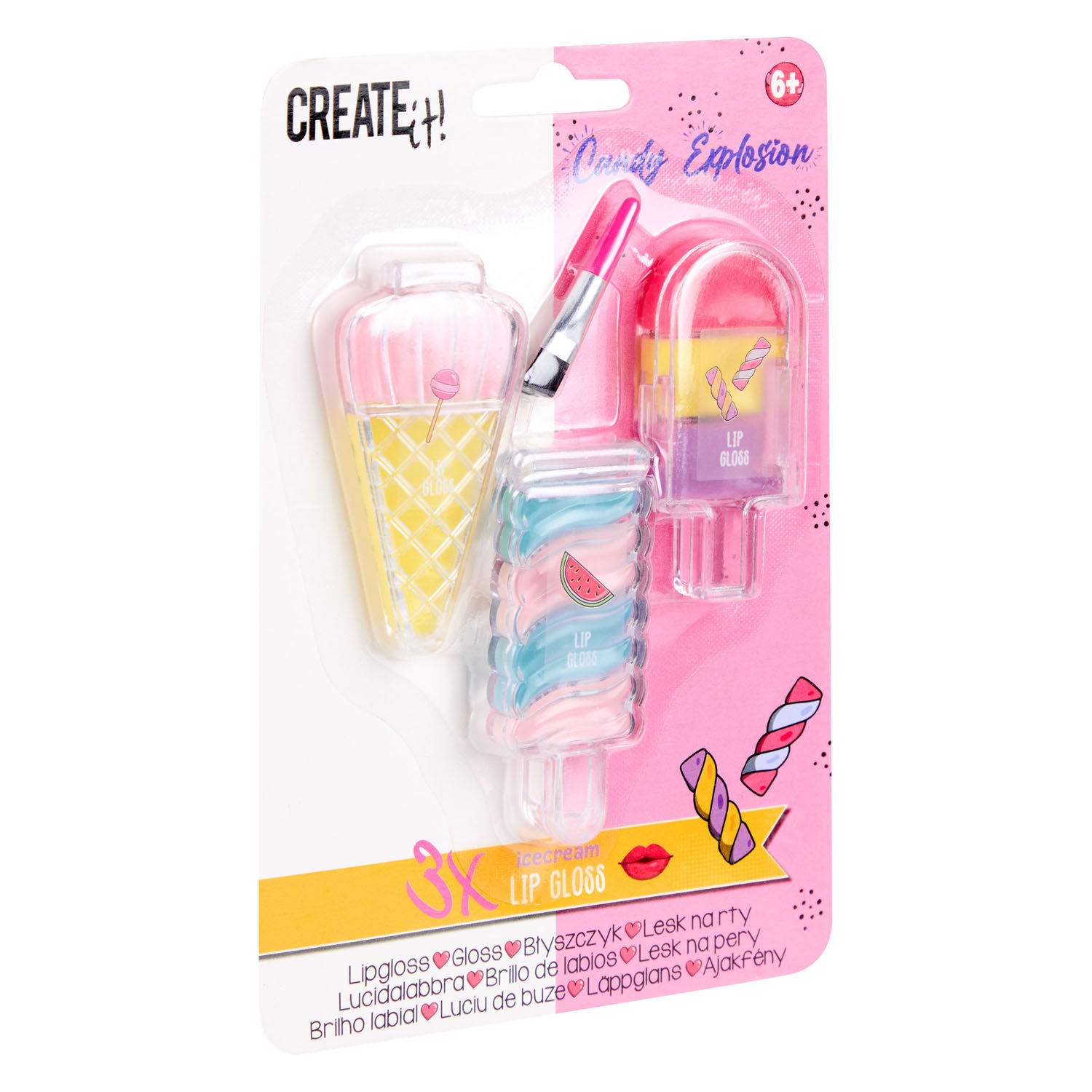 Erstellen Sie es! Candy Lipgloss Eiscreme, 3 Stk.