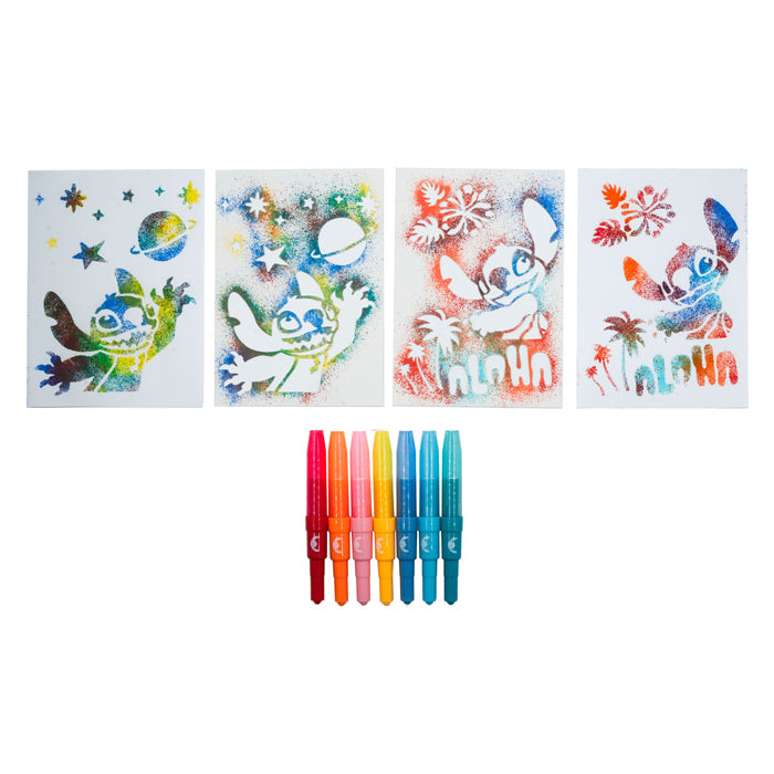 Van der meulen stitch spray pennen met sjablonen 7 kleuren