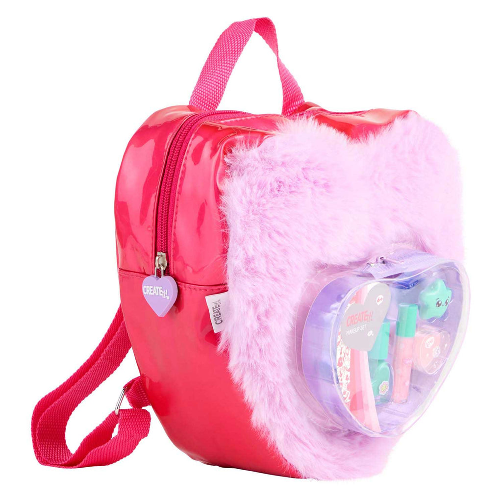 Canenco Create it! Beauty-Make-up-Set im flauschigen Rucksack, Liebe Lila