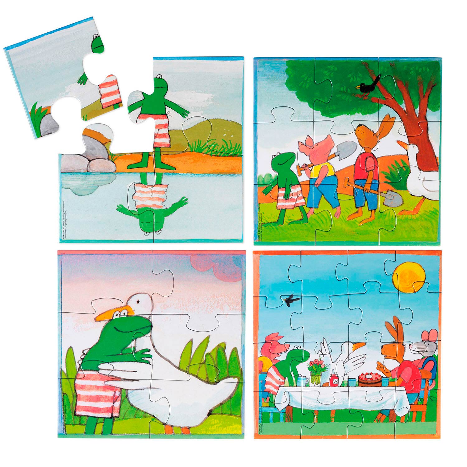 Bambolino de wereld van kikker puzzel, 4in1