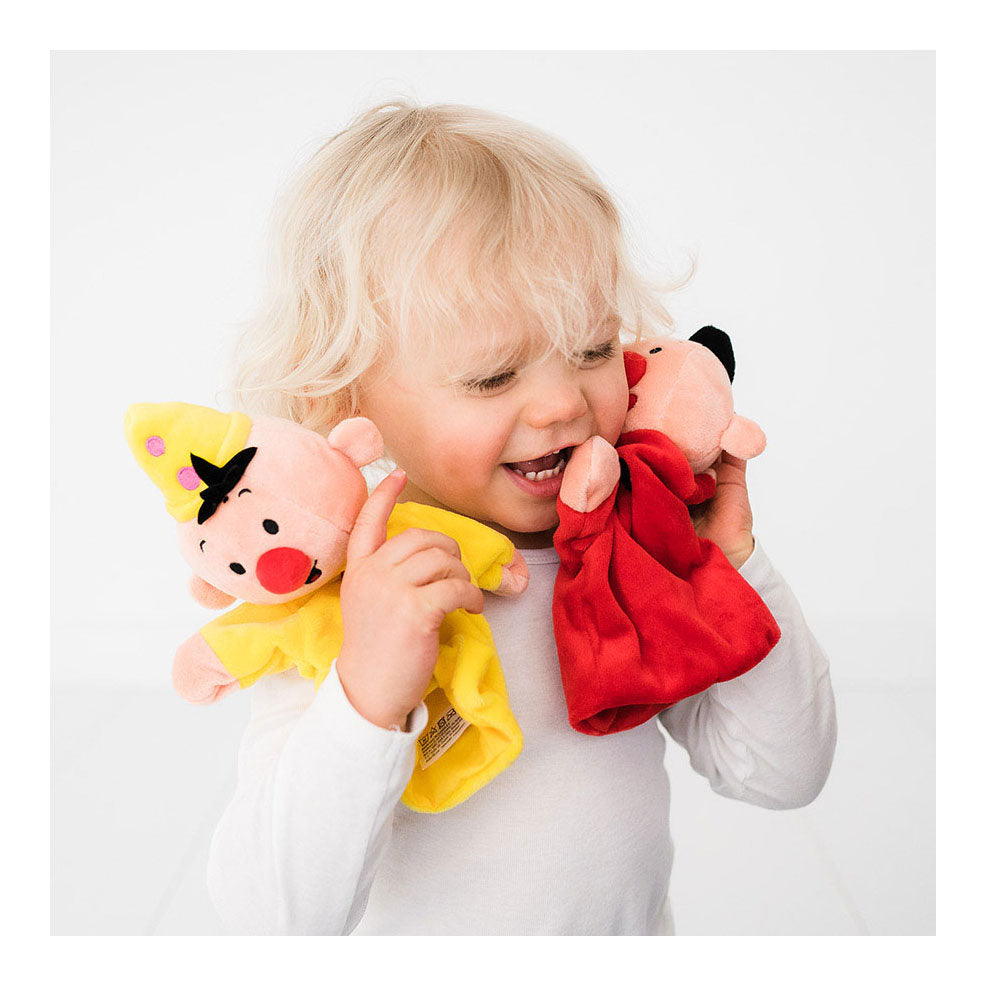 Bambolino bumba stoffen handpop bumba - zachte knuffel - peuter en kleuter speelgoed - voor meisjes en jongens - vanaf 1 jaar - speelgoed kinderen - toys