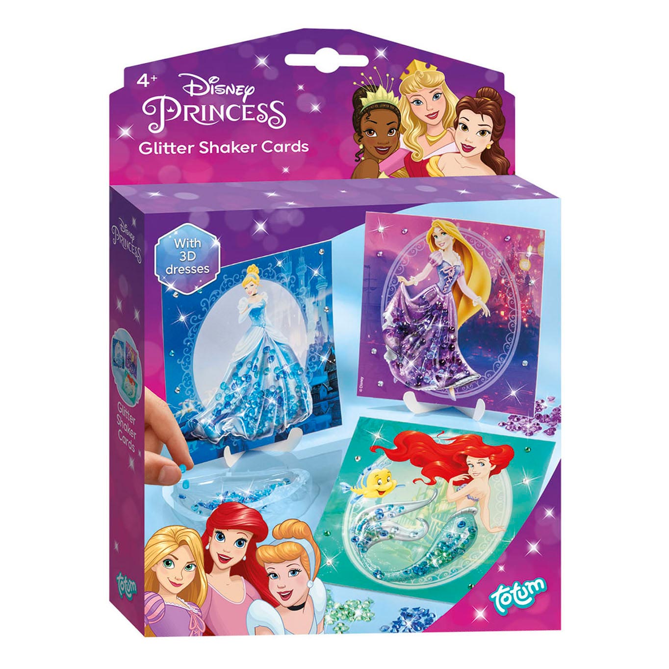 Total Disney Prinzessin - Glitzer-Schüttelkarten basteln