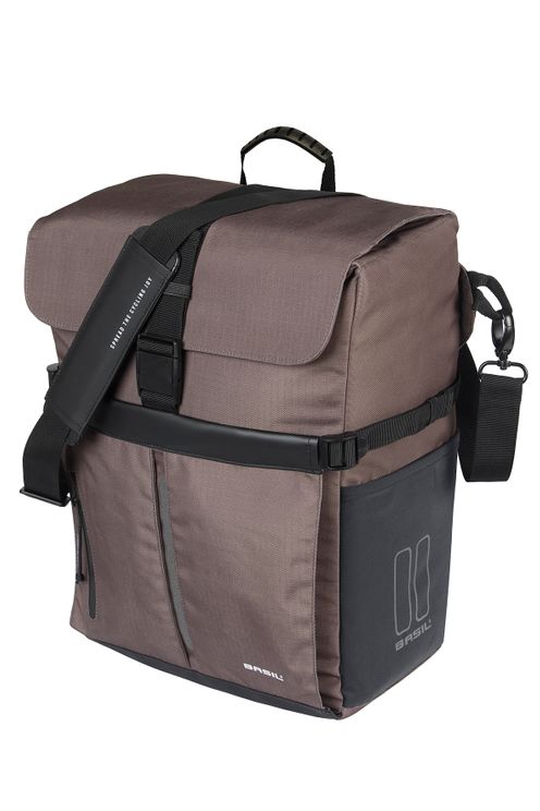 Basil Move MIK Hooks Fahrradtasche, braun, mit Helmfach | 15 l