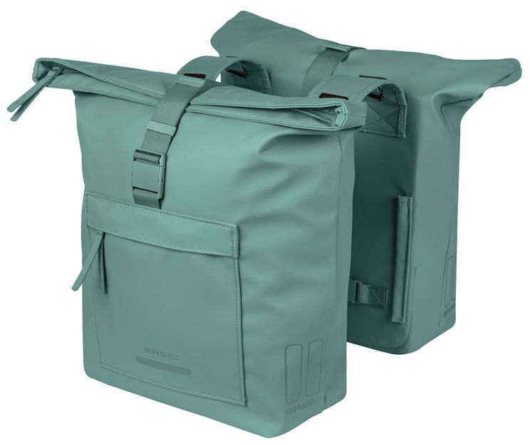 Basil Brooklyn 41L Doppel-Fahrradtasche - Grün (14 x 30 x 37 cm)