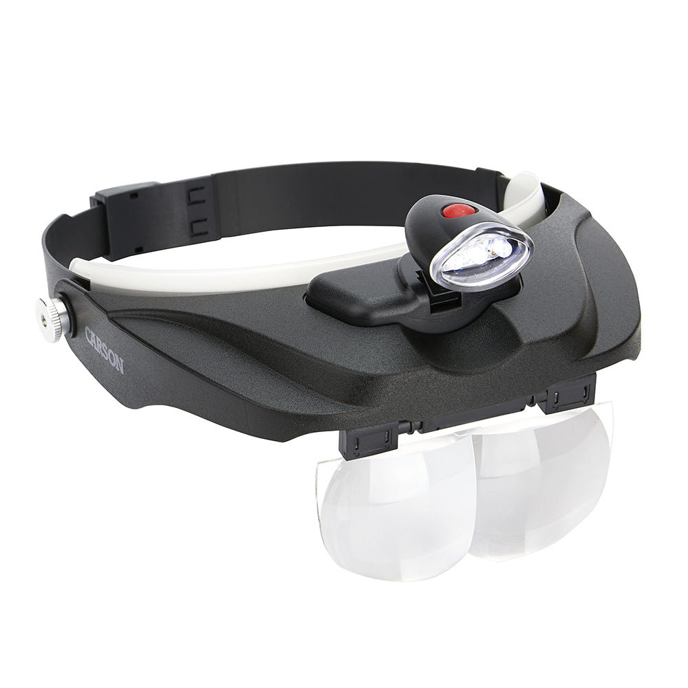 Carson Kopflupe PRO Serie MagniVisor Deluxe mit LED und 4 Linsen