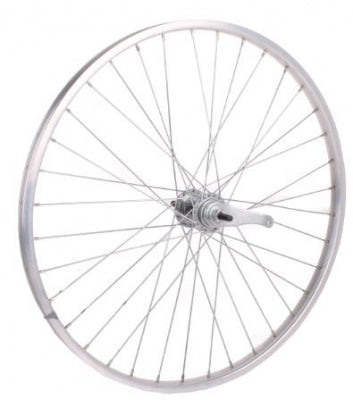 Achterwiel 28 sp. alu spaak 13 zilver basic vent remnaaf