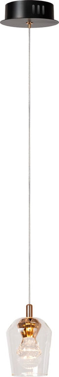 Lucide berliane - hanglamp - ø 12 cm - led dimbaar - 1x4w 2700k - met vervangbare led-module - transparant | essential