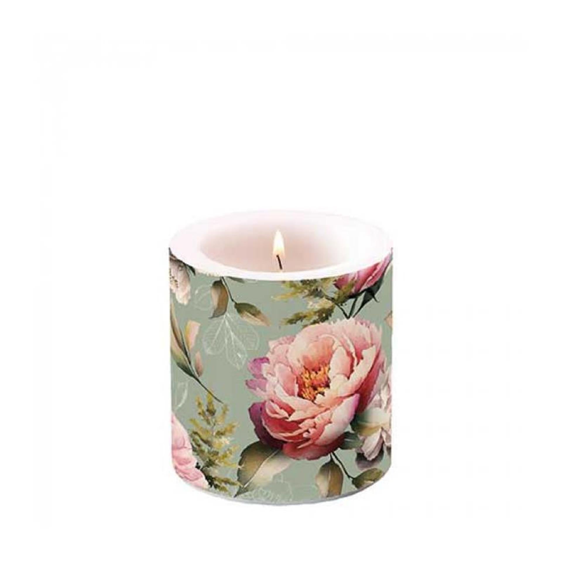 Ambiente kaars klein peonies composition green
