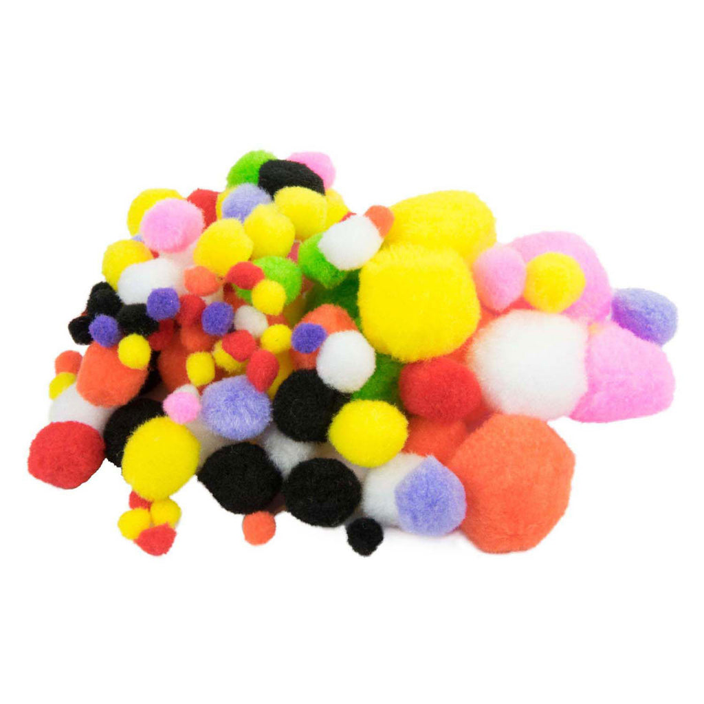 Craft pompons gekleurd 100pc