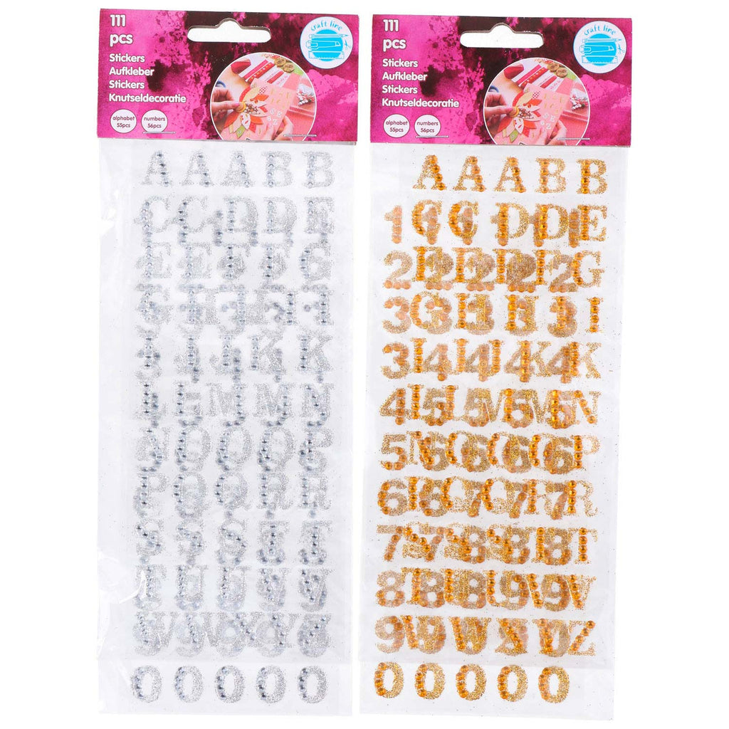 Aufkleber Alphabet und Zahlen, 111 Bände.