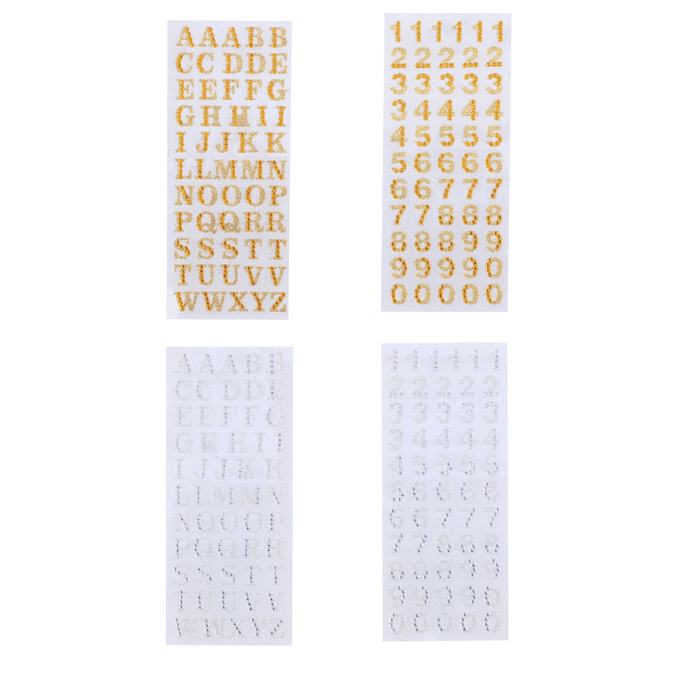 Aufkleber Alphabet und Zahlen, 111 Bände.