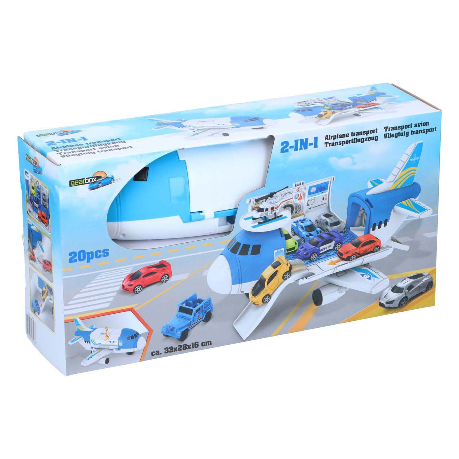 Flugzeug-Auto-Transport 2in1, 20-teilig.