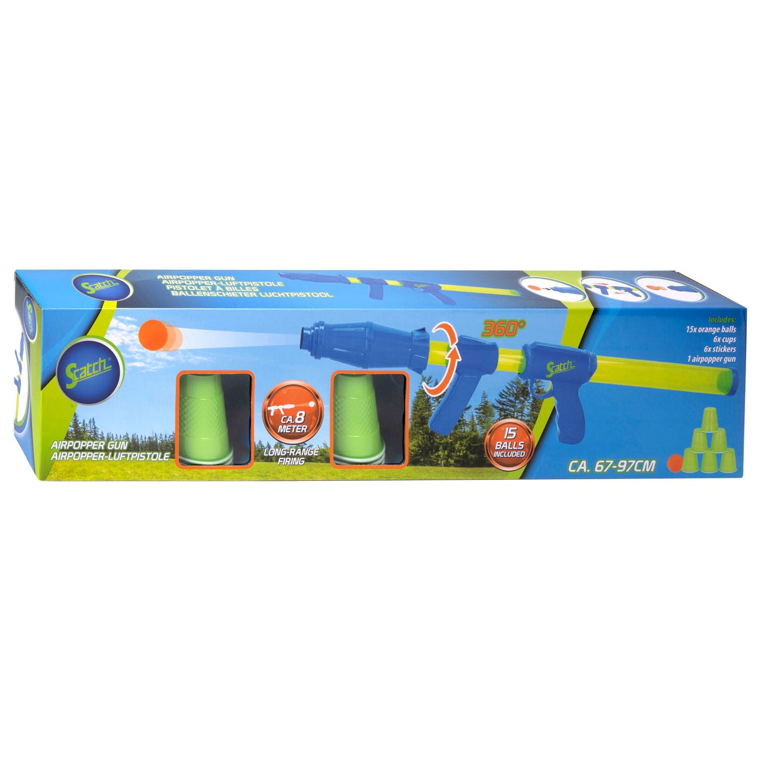 Scratch Ball Shooter mit 15 Bällen und 6 Beuteln