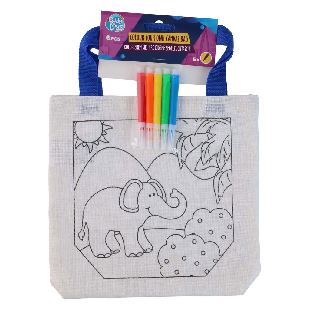 Katoenen tas met 5 stiften