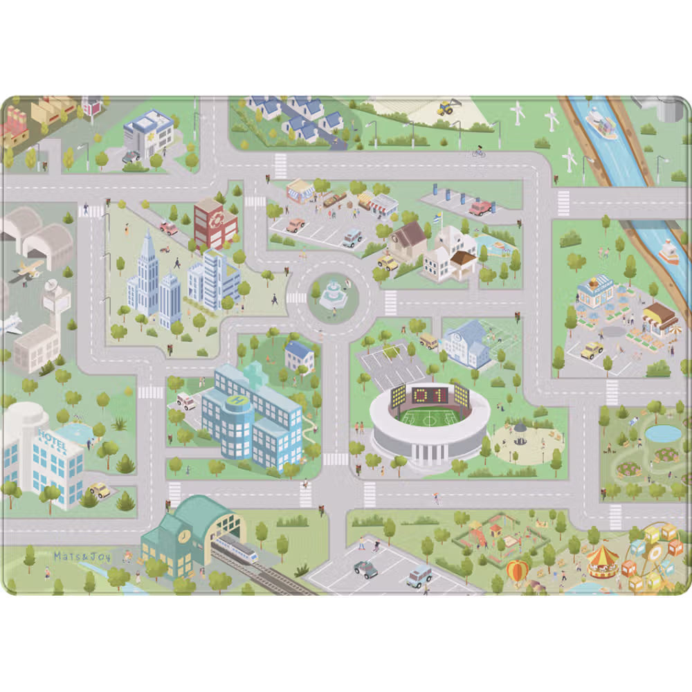 Mats amp; joy mats joy stadsplein speelmat groot 130x180 cm