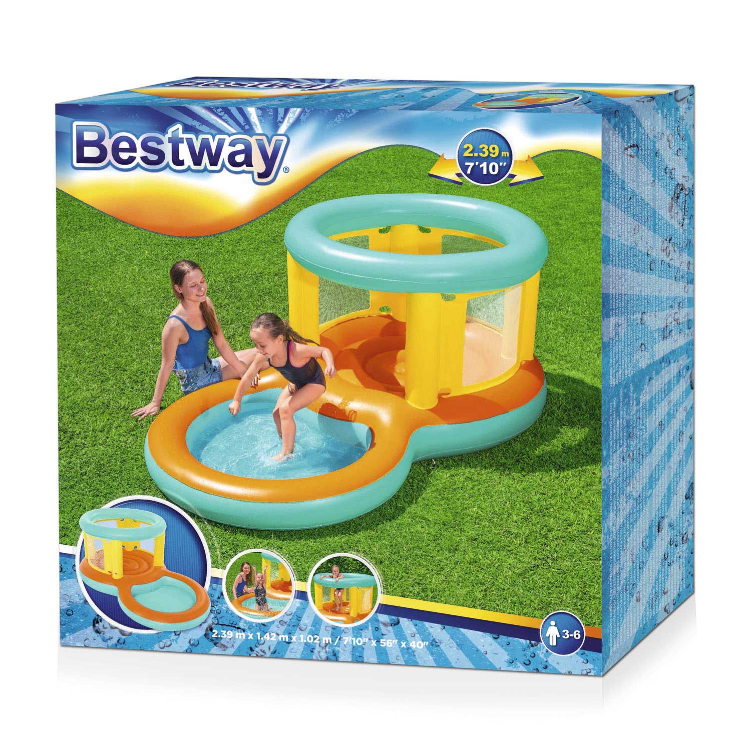 Bestway Hüpfburg mit Planschbecken Jumptopia, 239 x 142 x 102 cm