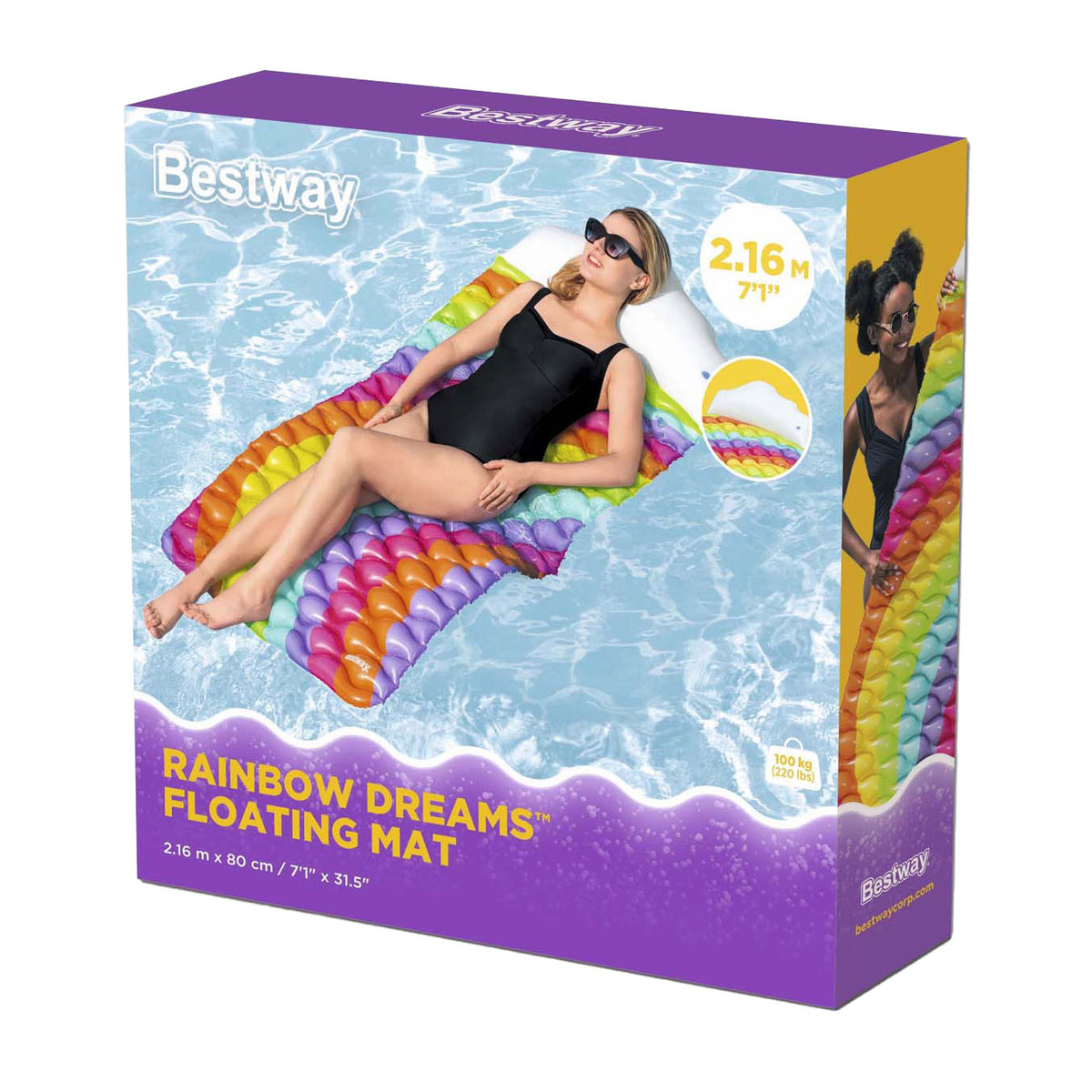 Bestway rainbow dreams drijvede mat, 161cm