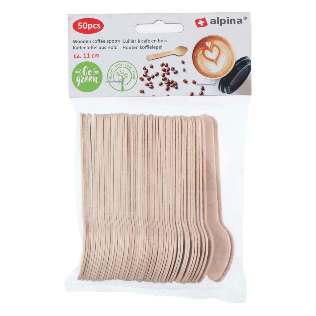 Einweg-Teelöffel aus Holz, 11 cm, 50 Stück.