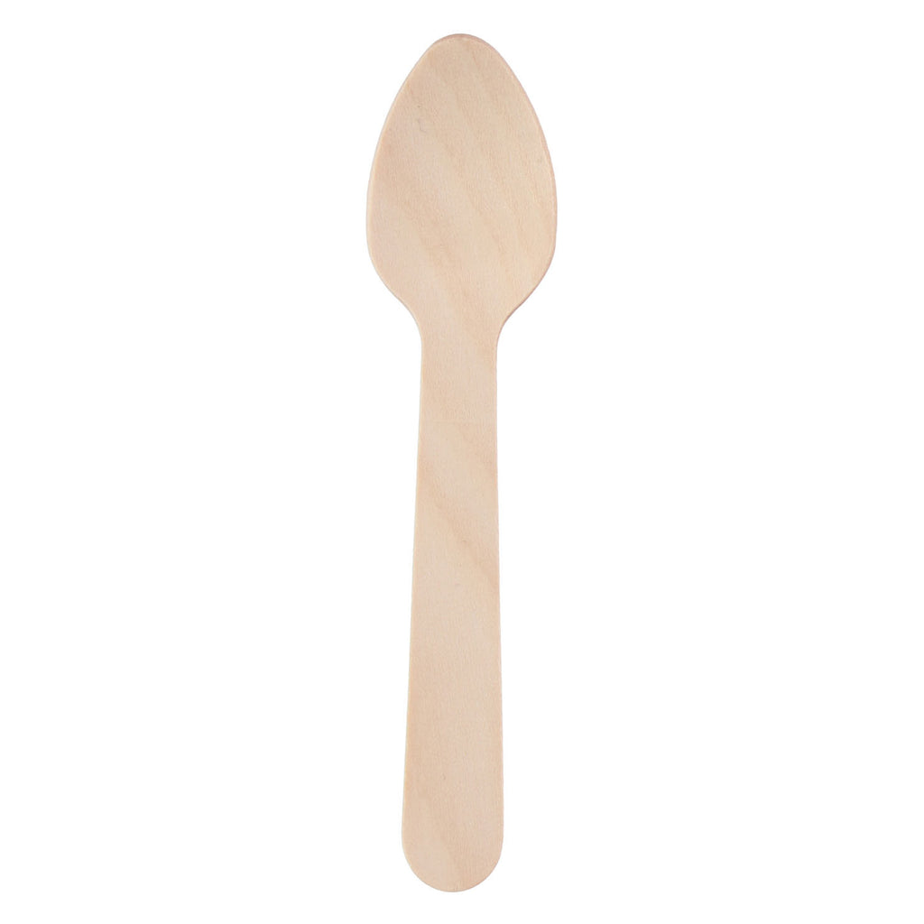 Einweg-Teelöffel aus Holz, 11 cm, 50 Stück.